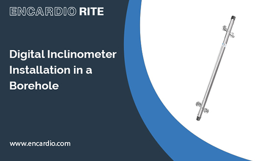 数字倾斜度计安装在钻孔中
